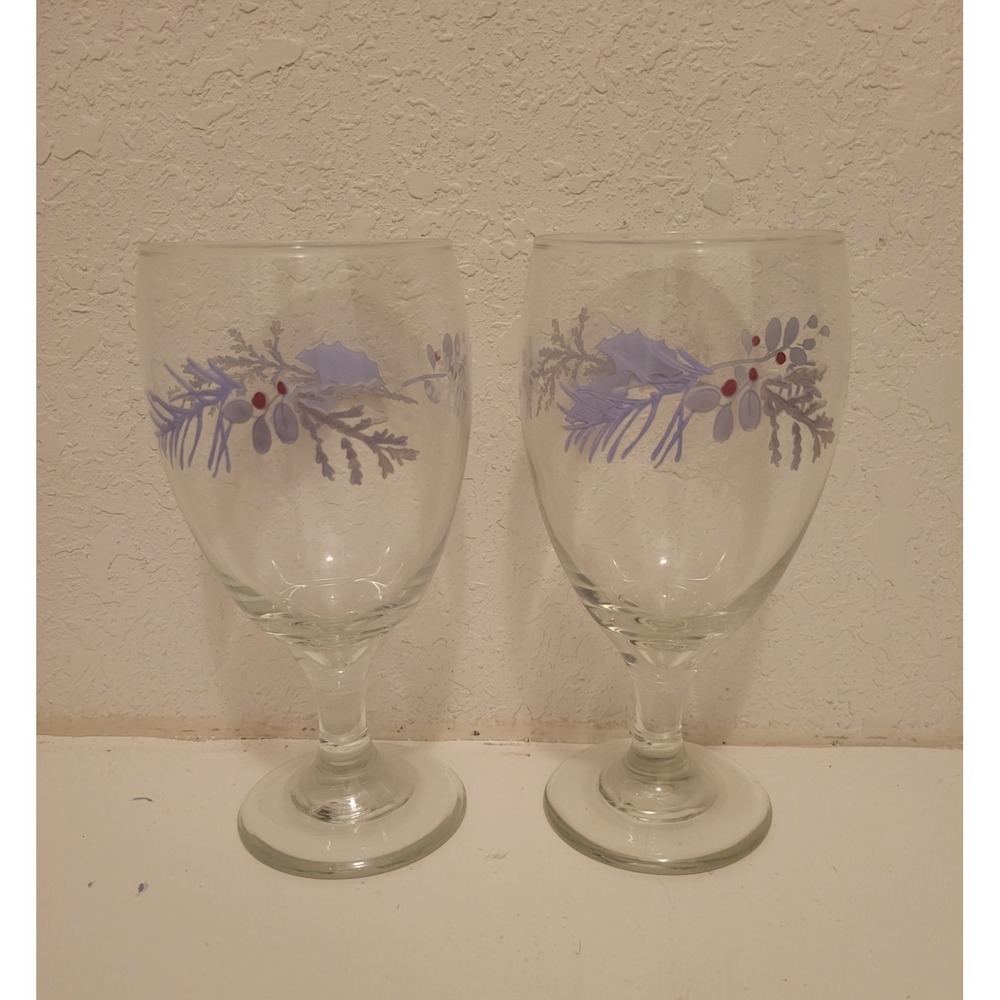 SET OF 2‎ PFALTZGRAFF Winter Frost Iced Tea Goblets Glasses 7" Christmas